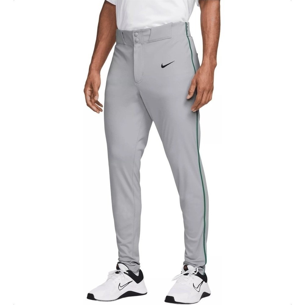 Nike Vapor Select Baseball Pants Gray‎ w/ Green Piping Mens Size XL BQ5489-059